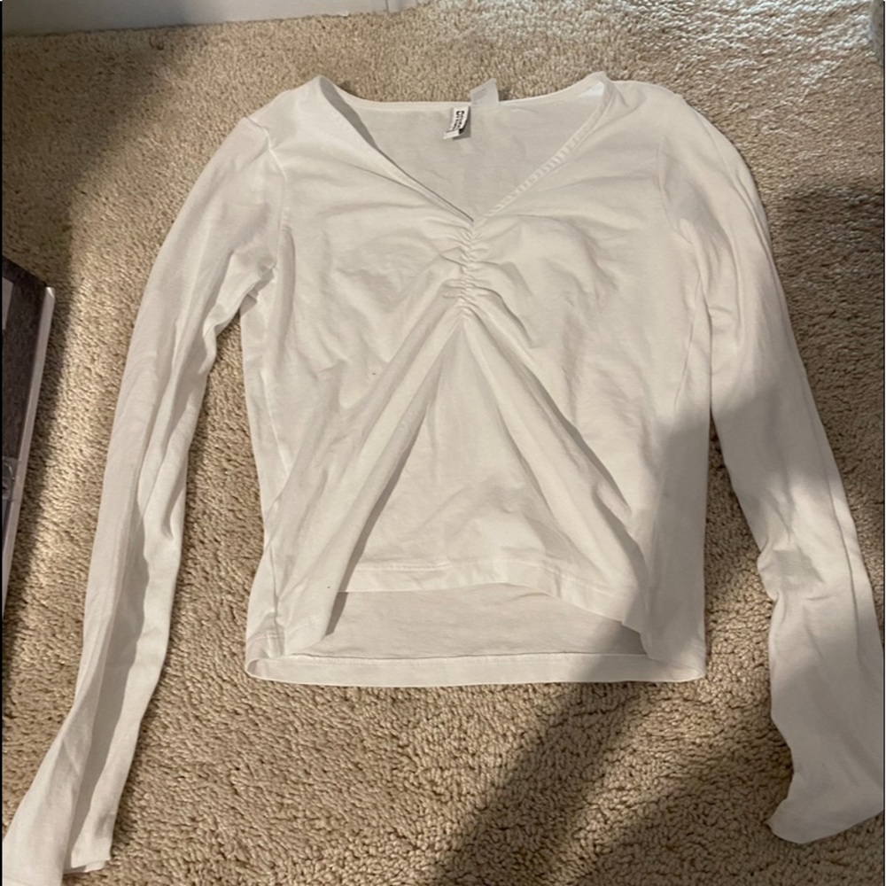 White cropped long sleeve